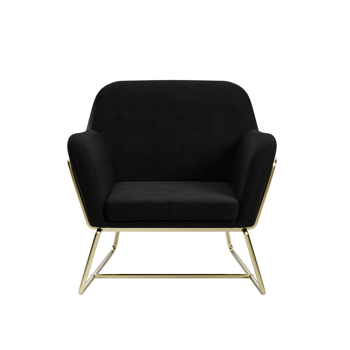 Charles Black Velvet & Brushed Gold Armchair